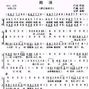 踏浪_歌谱投稿_词曲:庄奴 古月