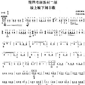 琵琶谱 | 坡上坡下闹丰收 琵琶考级教材二级 史新民编曲 牛春来改编