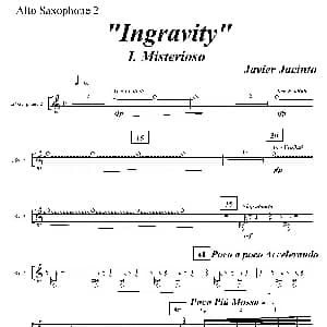 萨克斯谱 | Ingravity 第一乐章 第二中音萨克斯分谱 Javier Jacinto
