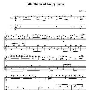 长笛曲谱 | Title Theme of Angry Birds 愤怒的小鸟 主题曲 二重奏