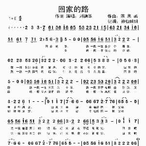 回家的路_歌谱投稿_词曲:刘德华 陈思函