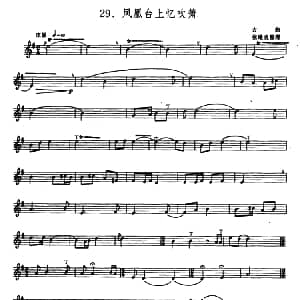 凤凰台上忆吹箫 箫 五线谱 古曲 张维良整理