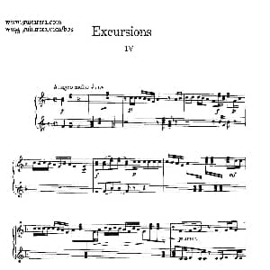 Four Excursions Op.20 钢琴谱 塞谬尔 巴伯 Samuel Barber