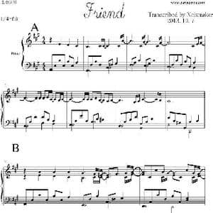 Friend 钢琴曲_歌谱投稿_词曲: 玉置浩二