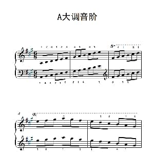 第三级 4.A大调琶音 钢琴谱