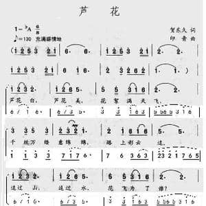 芦花_歌谱投稿_词曲:贺东久 印青