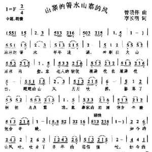 山寨的箐水山寨的风_民歌简谱_词曲:李长明 曾晓伟