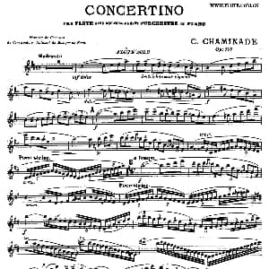 长笛曲谱 | Concertino Op107 长笛协奏曲长笛独奏 Chaminade 沙米娜德