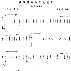 琵琶谱 | 英雄们战胜了大渡河 周静梅改编