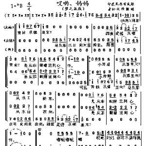 哎哟,妈妈_歌曲简谱_词曲: 印度尼西亚民歌