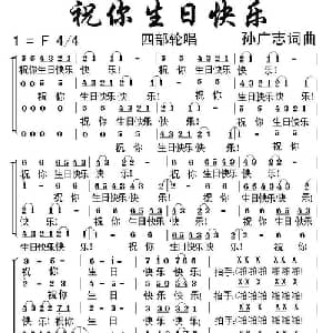 祝你生日快乐_儿歌乐谱_词曲:孙广志 孙广志