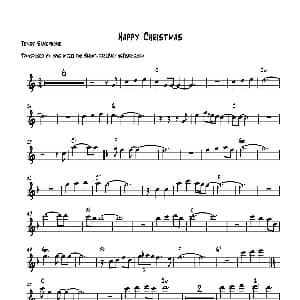 萨克斯谱 | Happy Christmas 次中音萨克斯