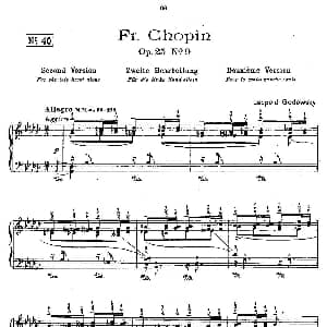 肖邦 练习曲 Fr.Chopin Op.25 No9 2 钢琴谱 Godowsky改编
