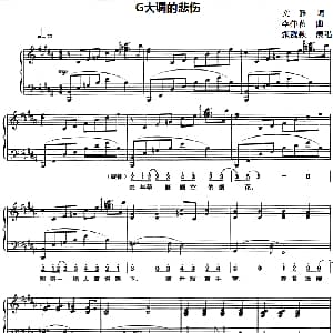 G大调的悲伤 钢琴谱 文雅 李伟菘