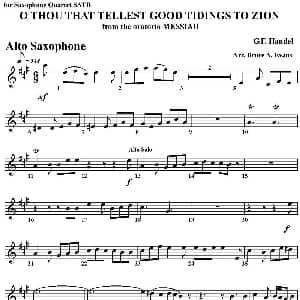 萨克斯谱 | O THOU THAT TELLEST GOOD TIDINGS TO ZION 四重奏 中音萨克斯分谱