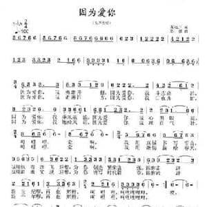 因为爱你_民歌简谱_词曲:龙远开 彭强