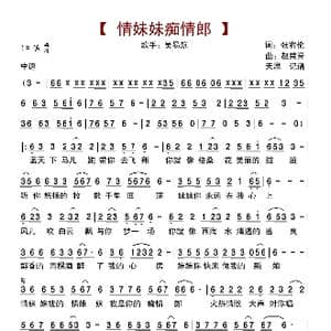 情妹妹痴情郎_歌曲简谱_词曲:张宥伦 赵荣誉