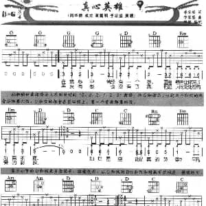 真心英雄 吉他谱 李宗盛 李宗盛