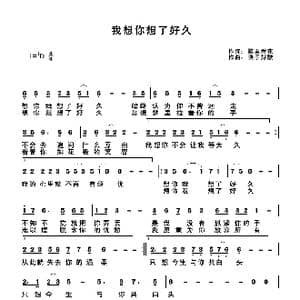 想你想了好久_歌曲简谱_词曲:雾里看花 快乐好歌