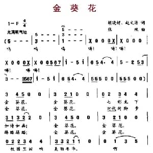金葵花_儿歌乐谱_词曲:胡晓妍 赵文洁 张欣