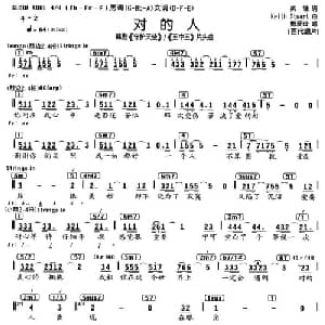 对的人_通俗唱法乐谱