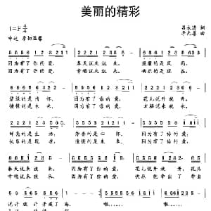 美丽的精彩_通俗唱法乐谱_词曲:吕永清 李光喜