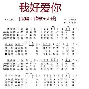 我好爱你 伴奏1 _歌曲简谱_词曲:开花结果 相思树