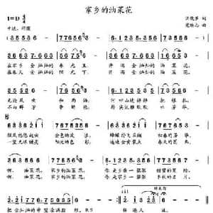 家乡的油菜花_民歌简谱_词曲:汪晓罗 党继志