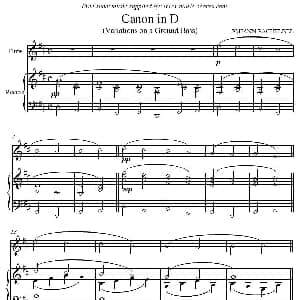 长笛曲谱 | Canon in D 卡农 长笛 钢琴伴奏