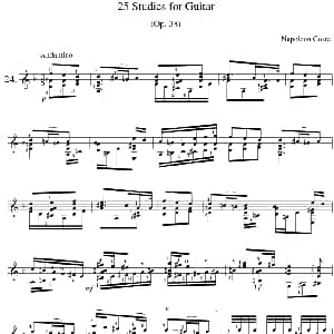Napoleon Coste 25 Studies,Op.38 吉他谱