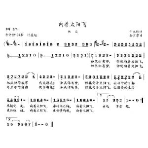 向着太阳飞_儿歌乐谱_词曲:邓永旺 金月苓