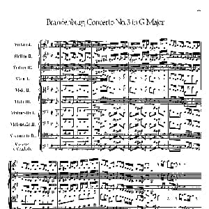 小提琴谱 | 勃兰登堡第三协奏曲 弦乐合奏总谱 巴赫