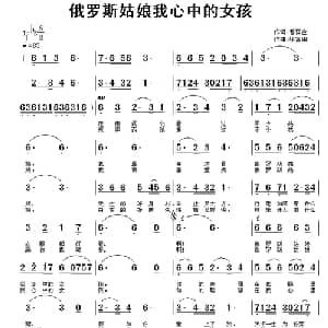 俄罗斯姑娘我心中的女孩_通俗唱法乐谱_词曲:曾祥金 徐富田