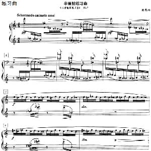 钢琴教程第八级 练习曲 钢琴谱 德彪西