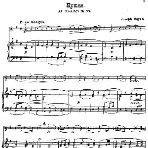 小提琴谱 | Hymne. 小提琴 钢琴伴奏