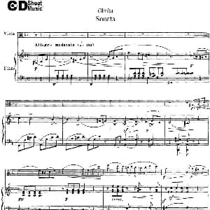 小提琴谱 | Gli<x>nka Sonata 小提琴 钢琴伴奏