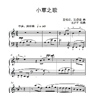 小草之歌 钢琴谱 王祖皆 张卓娅