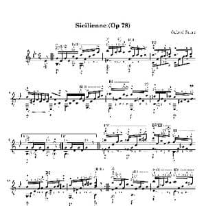 西西里舞曲_歌曲简谱_词曲: 加布里埃尔 福雷