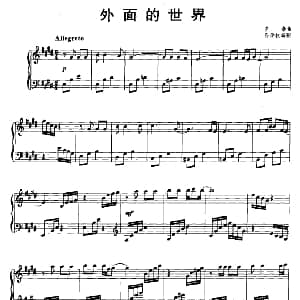 外面的世界 钢琴谱 齐秦曲 孙维权