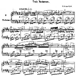 Trois Nocturnes Op.9 钢琴谱 弗雷德里克 弗朗索瓦 肖邦