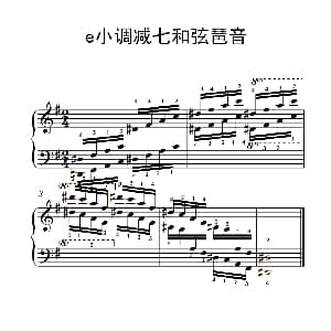 第七集4.e小调减七和弦琶音 钢琴谱