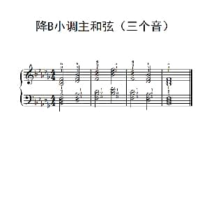 降B小调主和弦 钢琴谱