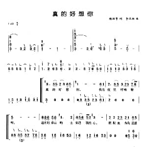 古筝谱 | 真的好想你 弹唱谱 杨湘粤 李汉颖
