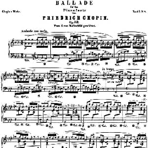 肖邦 叙事曲4 f小调 Chopin Ballade No.4 Op.52 钢琴谱 肖邦