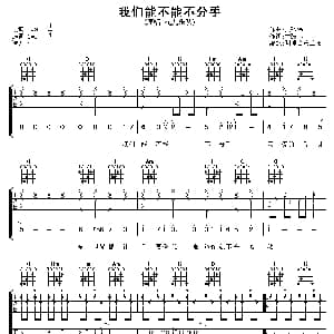 我们能不能不分手 吉他谱 花儿乐队 大张伟 大张伟
