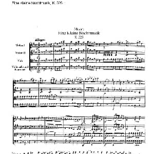 小提琴谱 | G大调弦乐小夜曲 第一乐章 莫扎特K525弦乐重奏总谱 莫扎特