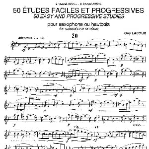 萨克斯谱 | Guy Lacour 50 首萨克斯练习曲之20 Guy Lacour