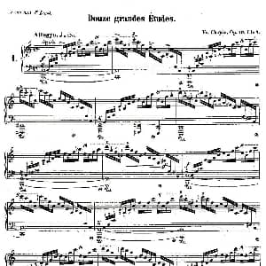 肖邦钢琴练习曲 Op.10之一 钢琴谱 肖邦