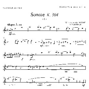 萨克斯谱 | 奏鸣曲 Op.304 中音萨克斯 莫扎特