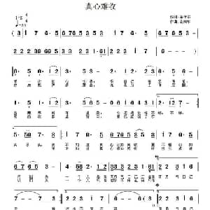 真心难收_通俗唱法乐谱_词曲:车仕东 高闻华